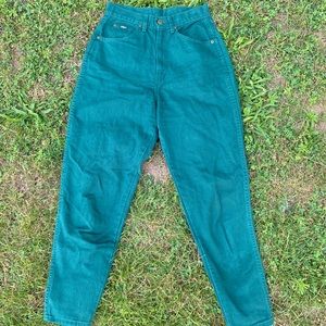 Dark Green Vintage 80s Chic Jeans